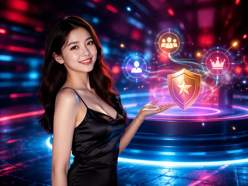 Minh họa chương trình thành viên VIP RR88 với cầu thang các cấp hạng và thẻ hội viên ánh sáng