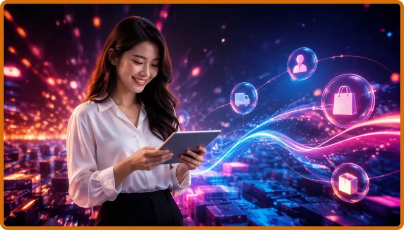 Nữ người chơi xì dách RR88 sắp xếp bài trên giao diện số hiện đại